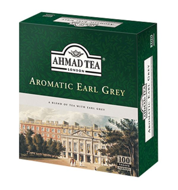 Ahmad Tea Aromatic Earl Grey Black Tea 100 Tagged Tea Bags Regular