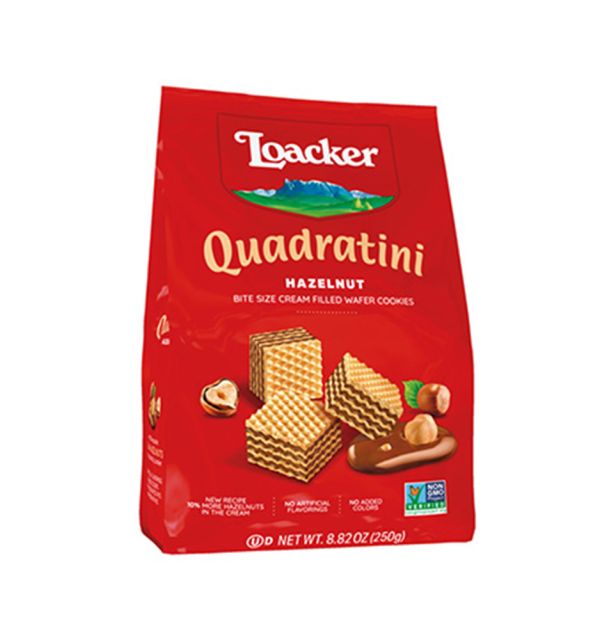 Loacker Wafers, Quadratini 250gx6 HAZELNUT 