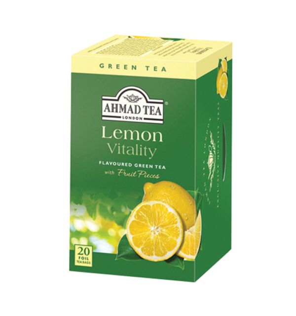 Ahmad Tea Lemon Vitality Green Tea 20 Bags Regular