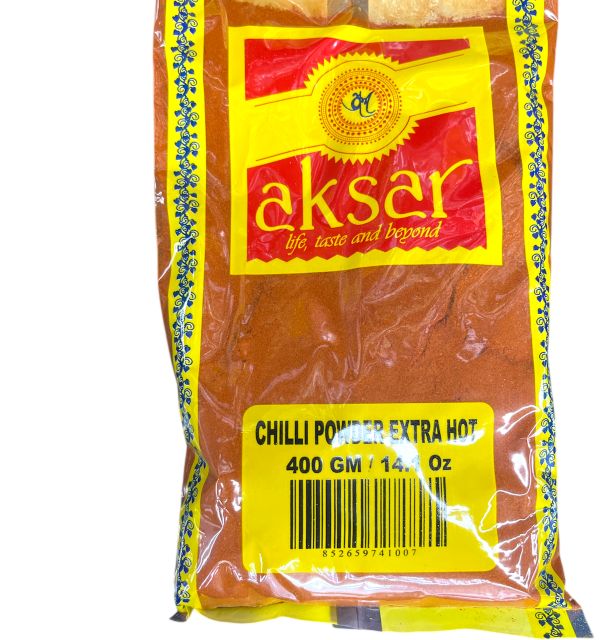 Aksar Chilli Powder Extra Hot 400gm/ 14.1 Regular