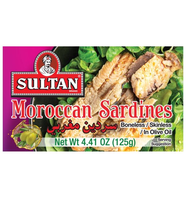 Sultan Moroccan Sardines Boneless/Skinless Olive Oil 4.41oz Regular