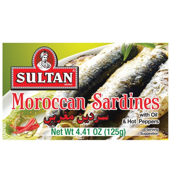 Sultan Moroccan Sardines W/Oil Hot 4.4oz Regular