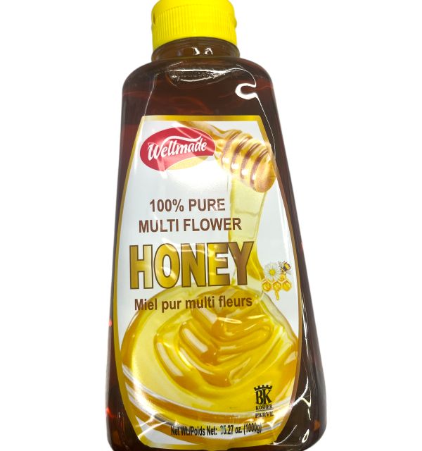 WELLMADE Multi Flower Honey Squeezable1000g x 6 