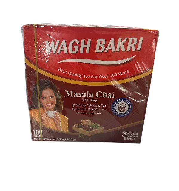 Wagh Bakri Masala Chai 100 Tea Bags 200 g Regular