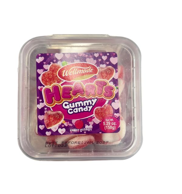 Wellmade Gummy Sweet Hearts 150g 