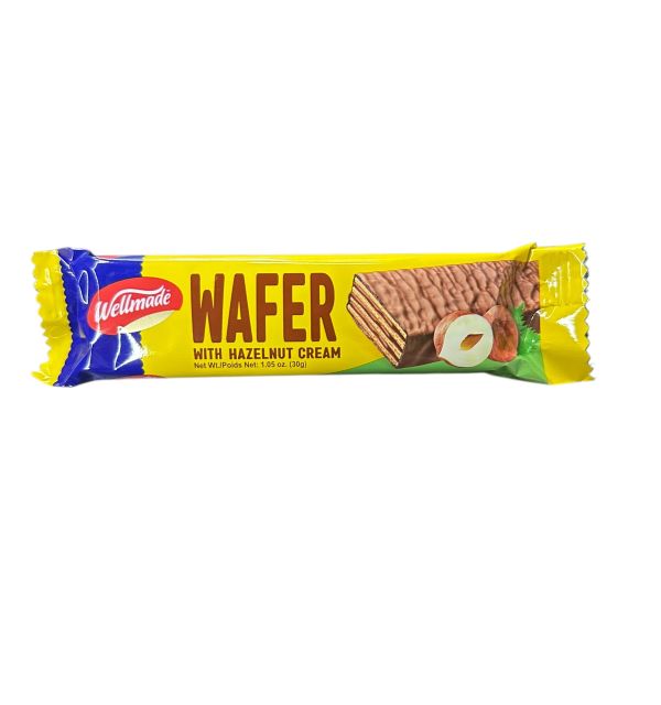 Wellmade Hazelnut Chocolate Covered Wafer 30g 
