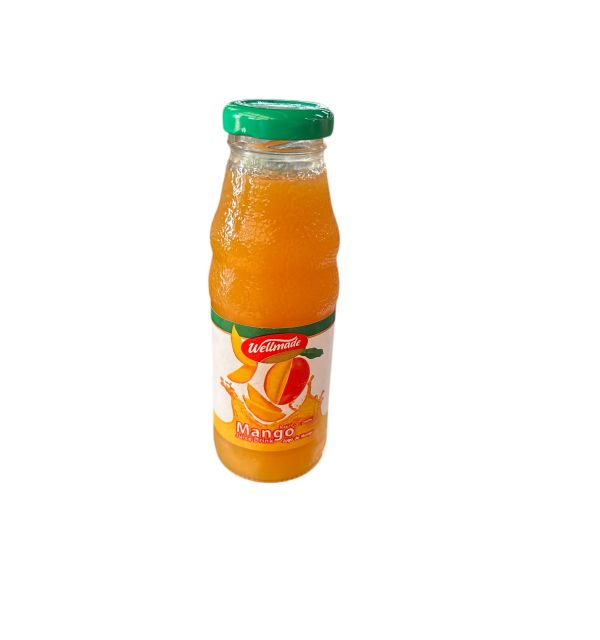 Wellmade Mango Mini Juice Glass Bottle 250 ml x 24 