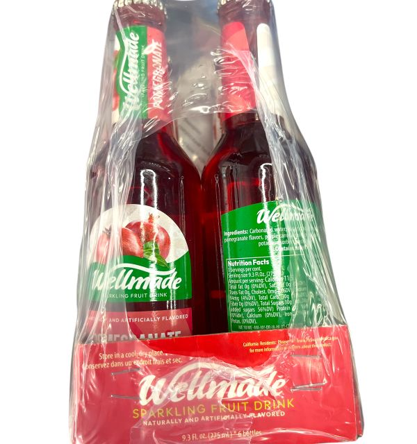 Wellmade Pomegranate  Sparkling Drink 9.3 Fl oz x 24 