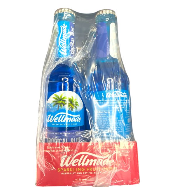 Wellmade Tropical Blue  Sparkling Drink 9.3 Fl oz x 24 