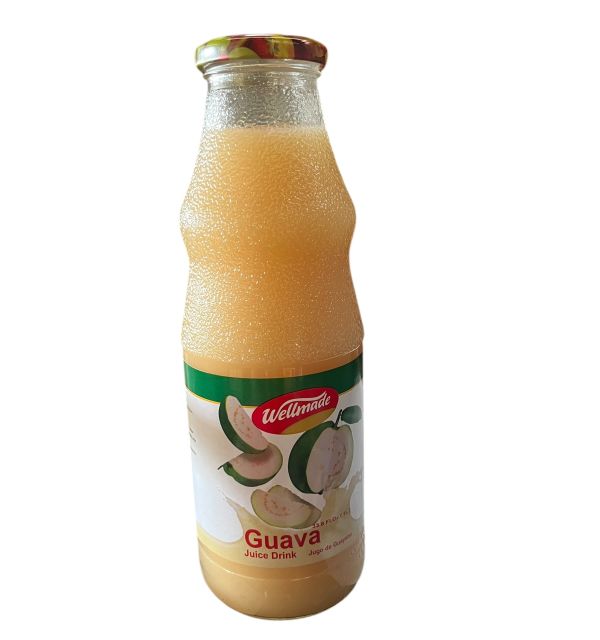 Wellmade White Guava Juice in glass 1 L x 6 