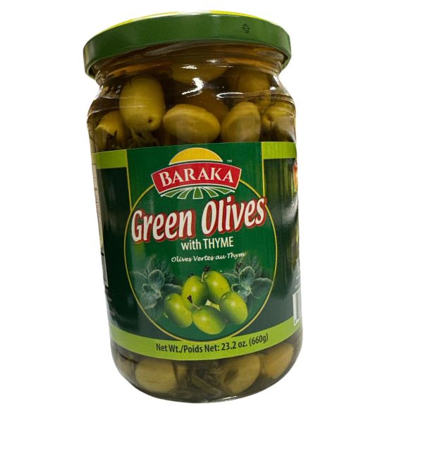 BARAKA Olives Green with Thyme  660g