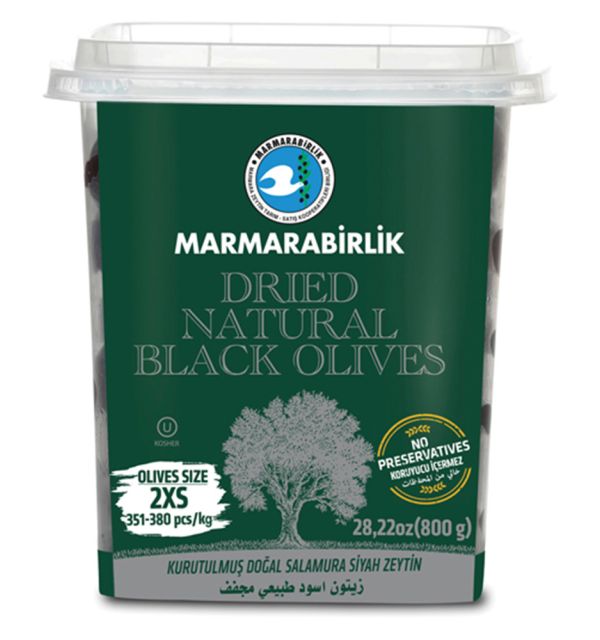 Marmarabirlik Dried Natural Black Olives 2xS 800g