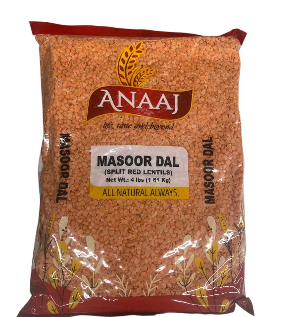 Anaaj Masoor Dal split Red Lentils 4 lbs Regular