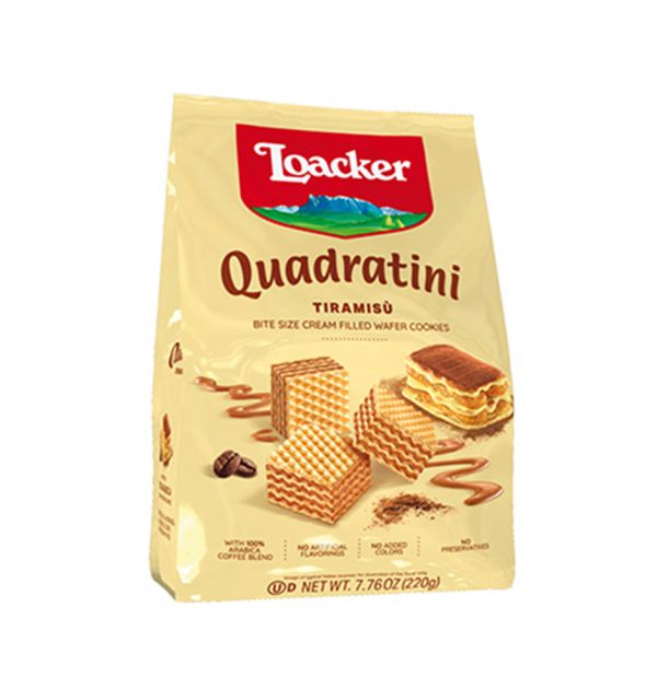 Loacker Quadratini Tiramisu Wafer Cookies 220g