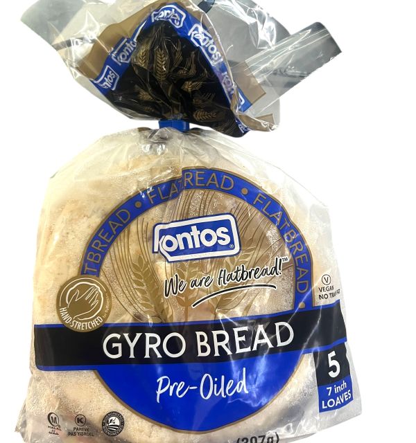 Kontos Gyro Bread Pre Oiled 14oz