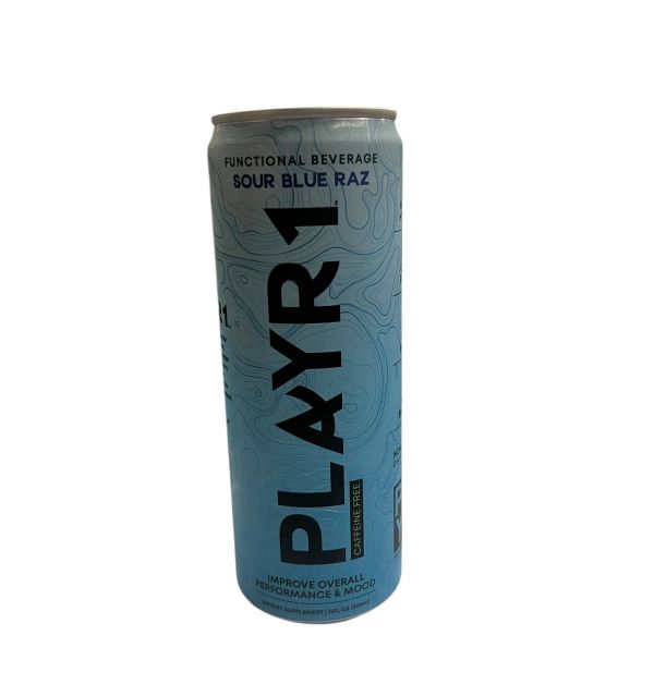 Playr1 Sour Blue Raz Caffeine Free 12oz