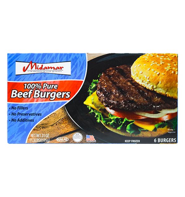 Midamar Pure Beef Burger 595g