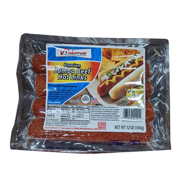 Midamar Jumbo Beef Hot Links 340g