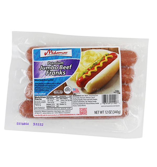 Midamar Jumbo Beef Franks 340g