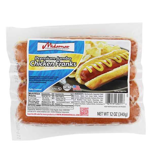 Midamar Jumbo Chicken Franks 340g