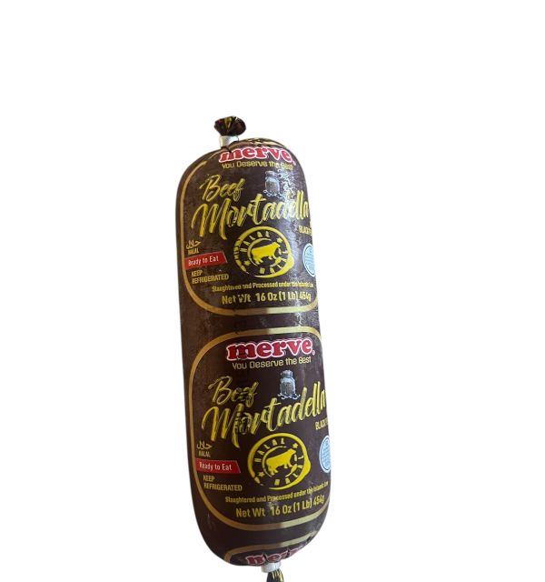 Merve Beef Mortadella w/Black Pepper 1lb.