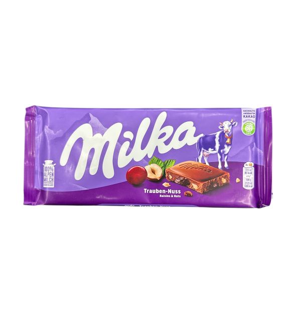 Milka Raisins & Nuts Chocolate Bars 100g