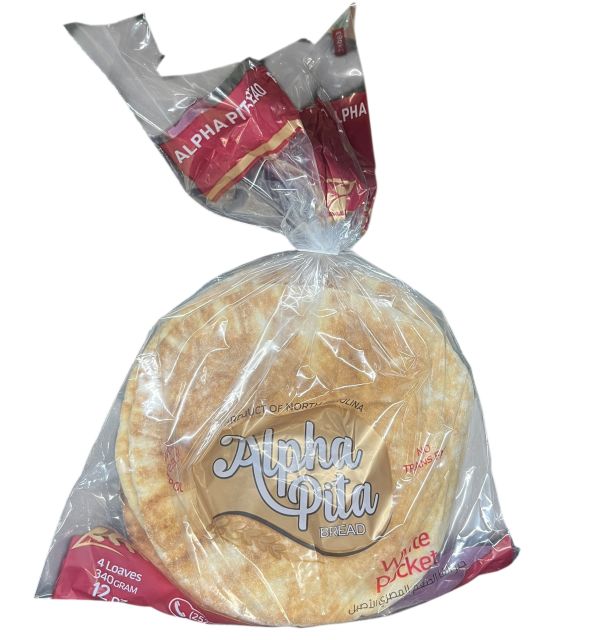 Alpha Pita Regular White 4 Loaves 340g