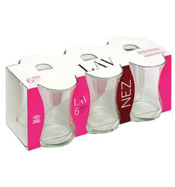Pasabahce Tea Glass w Gold Trim Large 6pc