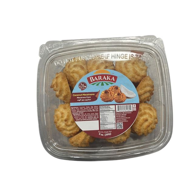 BARAKA Coconut Macaroon Clamshell 9 oz.  (260g) 