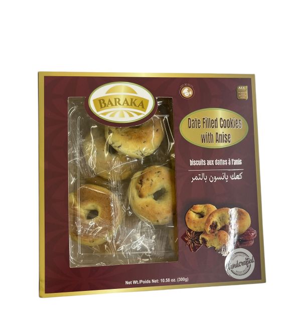 BARAKA Date Filled Rings Cookies with Anise 300g 