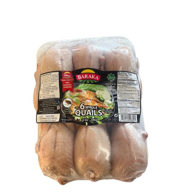 BARAKA Frozen Jumbo Quail (6 Cts. 660-720g) 