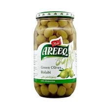 AREEQ ALLEPO GREEN OLIVES 900G