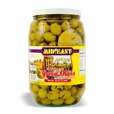 M.E GREEN KOURA OLIVES W/ZAATAR 4 LB