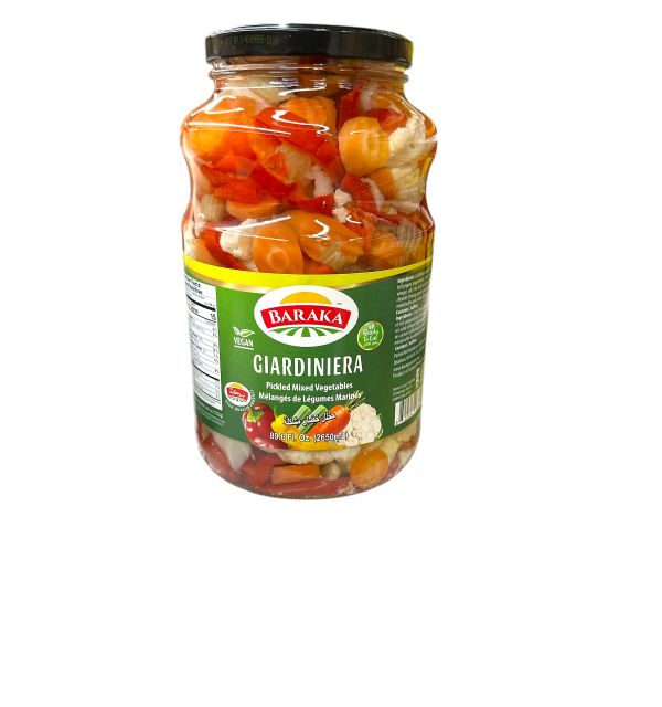 Baraka Giardiniera Mixed Pickles in glass jar 2650 mL 