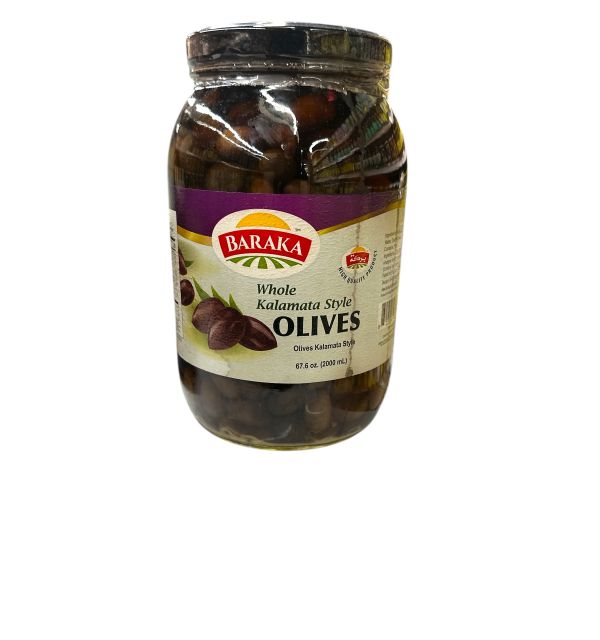 Baraka Olives Whole Kalamata Style  Net Wt.: 4 Lbs 