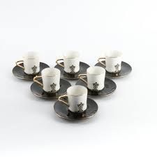 Naqsh Espresso Turkish Coffee Set (12-Pc)-Black & Gold
