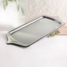 Jiwar - Serving Tray - Mint Green & Silver