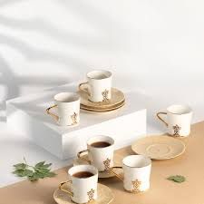 Naqsh Tea Set (12-Pc) - Ivory & Gold