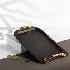 Naqsh - Serving Tray - Black & Gold