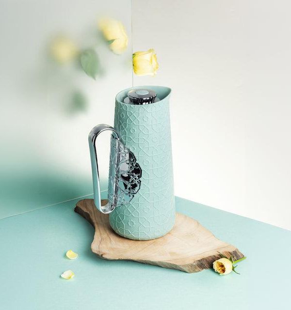 Rosette - Thermos/Vacuum Flask - Baby Blue & Silver