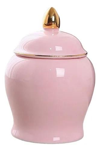 Marisella - Large Decorative Canister - Pink & Gold