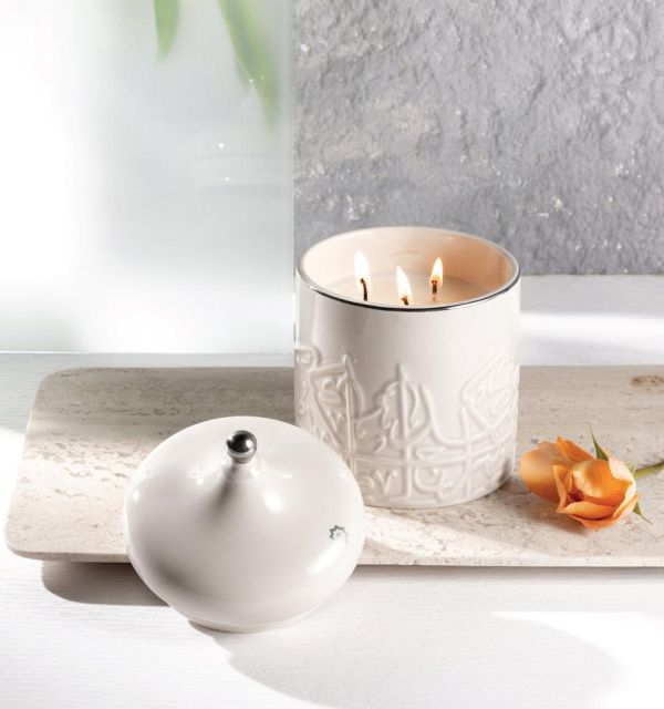 Jiwar - Large Candle| Earthy Patchouli- Beige & Silver