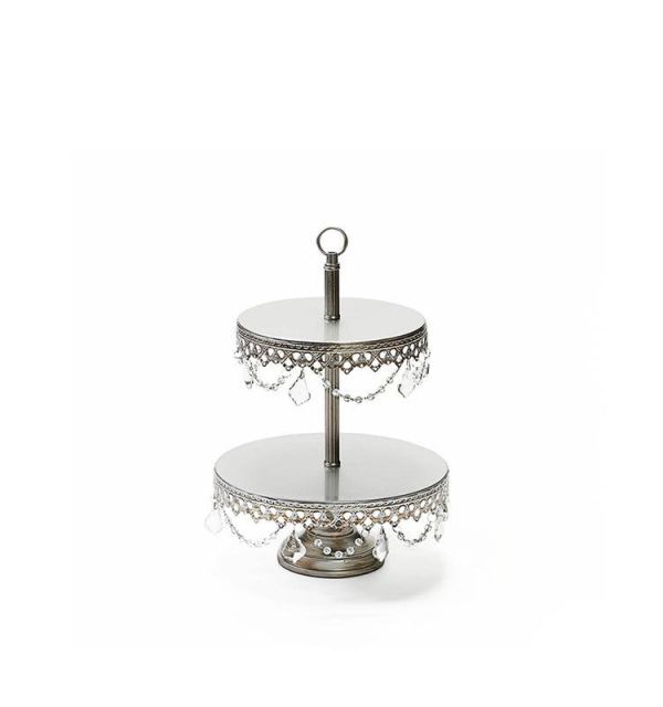 Nourhan - 2 Tier Plate - Silver